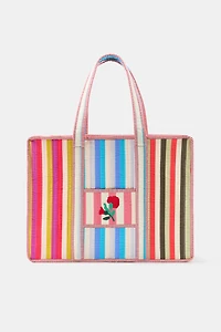 FLORAL STRIPE QUILTED BAG