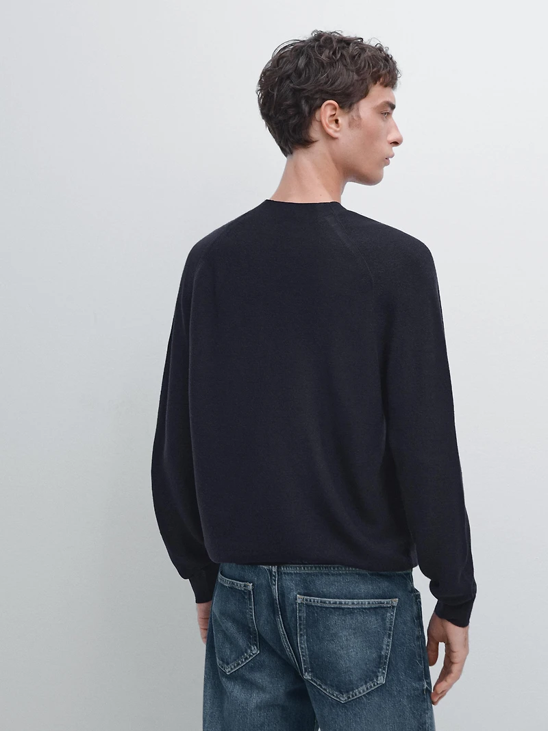 Pull à manches raglan en maille 100 % laine