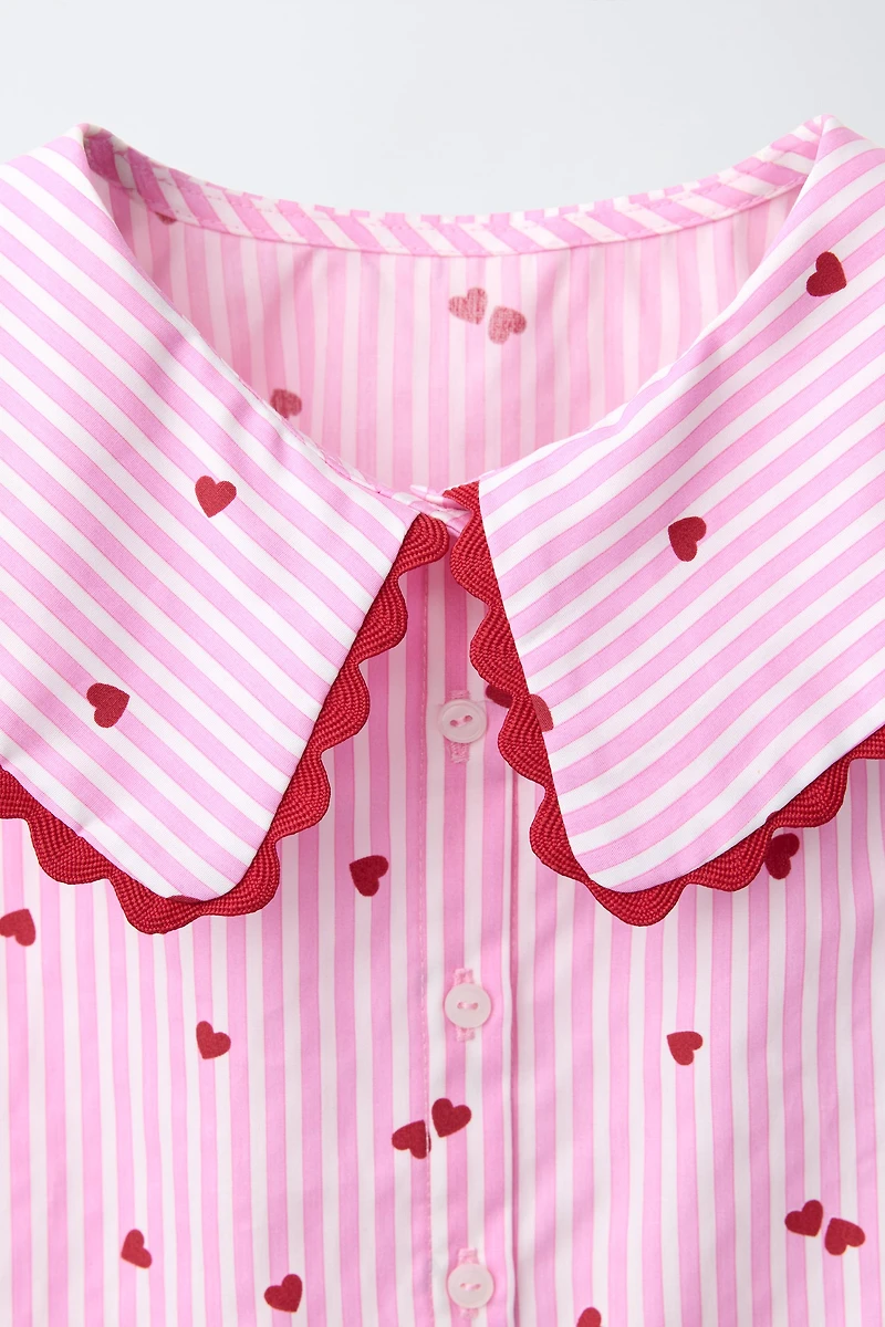 STRIPED AND HEART SHIRT