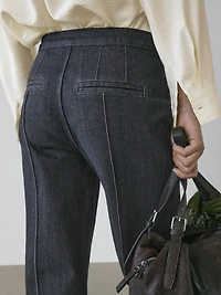 Flare fit high-waist jeans with pockets