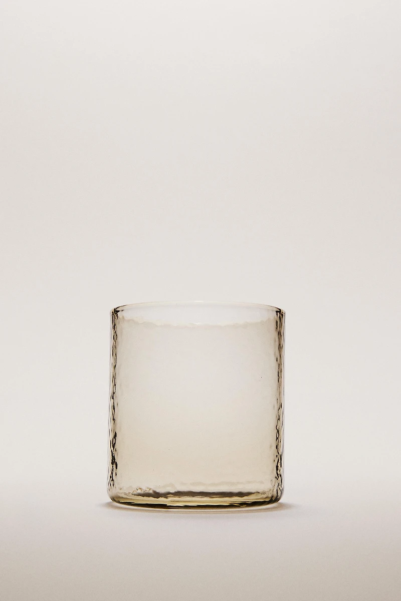 VERRE EN VERRE RECYCLABLE MARTELÉ