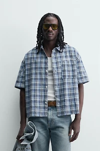 BOXY FIT PLAID SHIRT