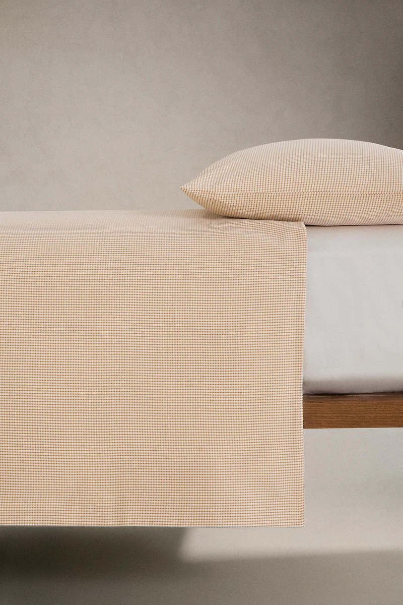 COTTON SEERSUCKER CHECK DUVET COVER