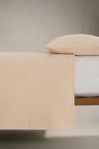 COTTON SEERSUCKER CHECK DUVET COVER