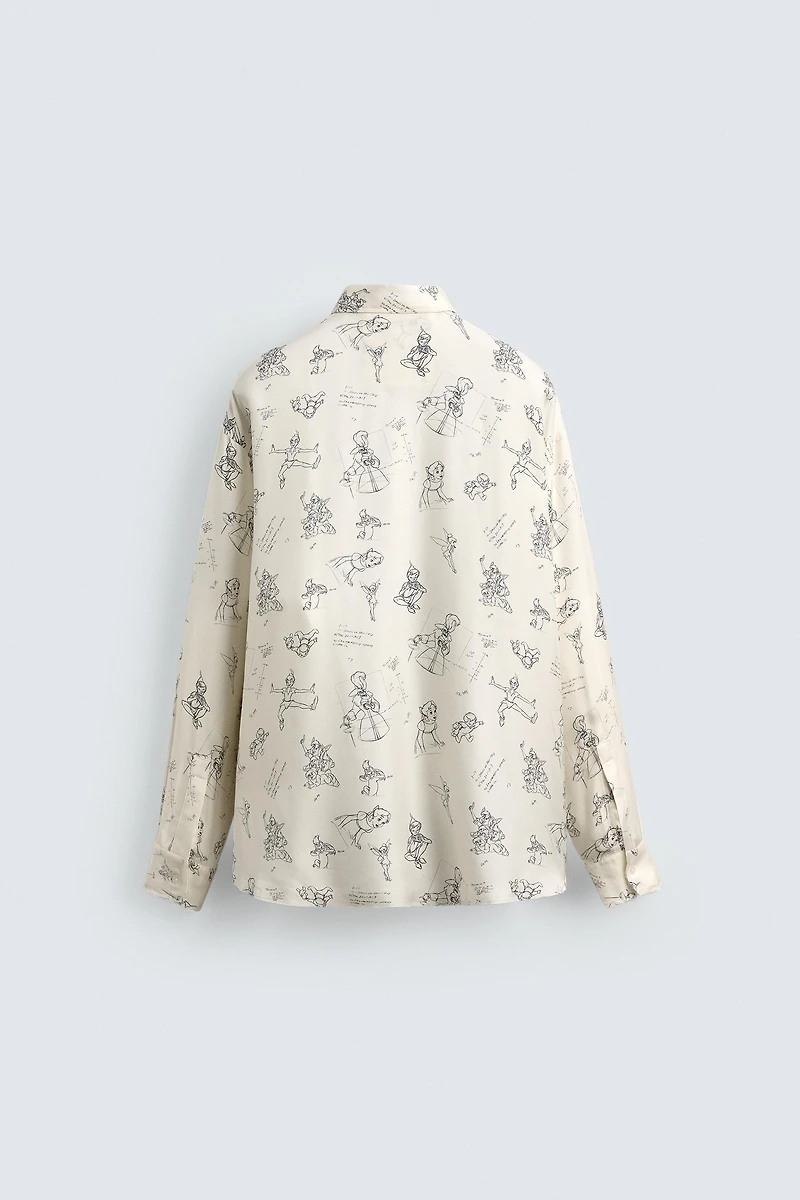 PETER PAN CHARACTERS SILK-VISCOSE SHIRT HARRY LAMBERT FOR ZARA