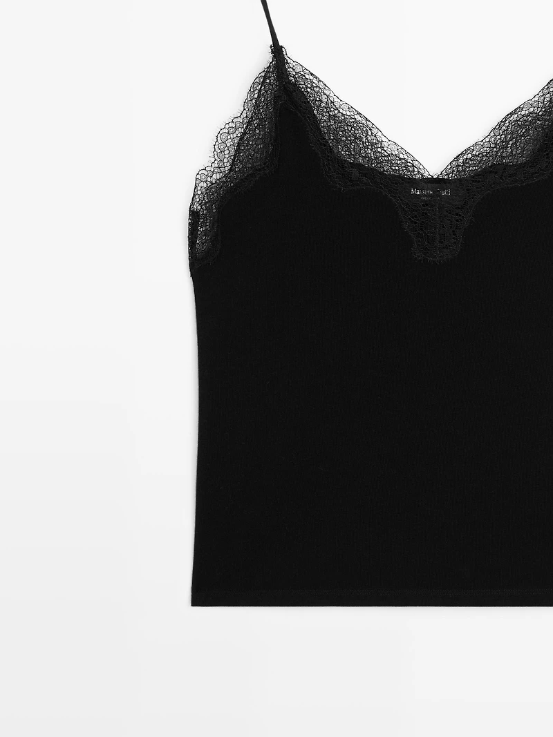 Camisole top with lace detail