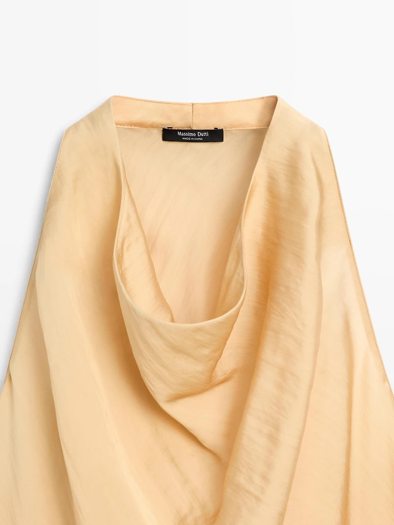 Flowing top with cowl neckline
