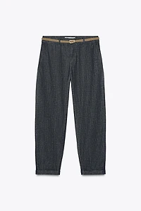 Z1975 BRAIDED BELT CHINO DENIM PANTS