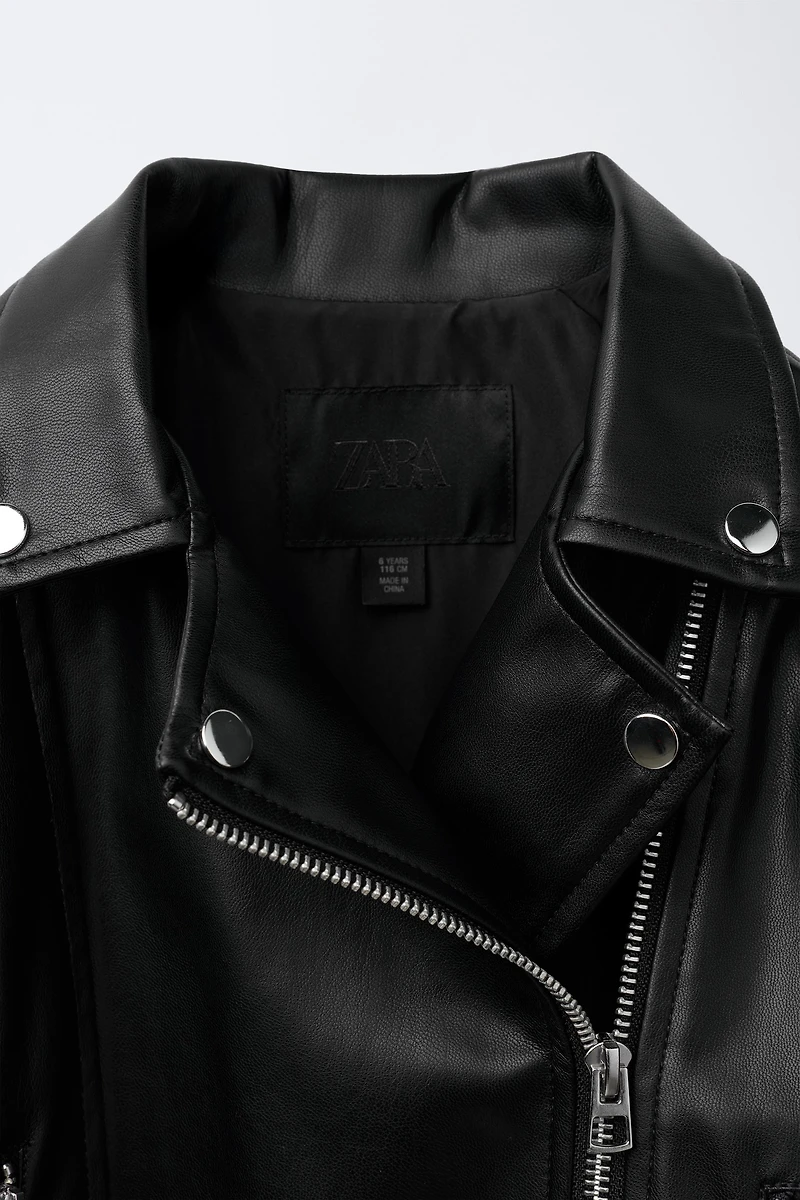 FAUX LEATHER BIKER JACKET