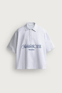 RELAXED FIT STRIPED EMBROIDERED POLO SHIRT