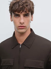 Water-repellent ultra lightweight down blend jacket