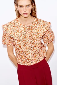 FLORAL PETER PAN COLLAR SHIRT