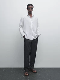 Regular fit 100% linen shirt