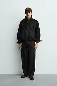 FAUX SUEDE CROPPED FIT JACKET