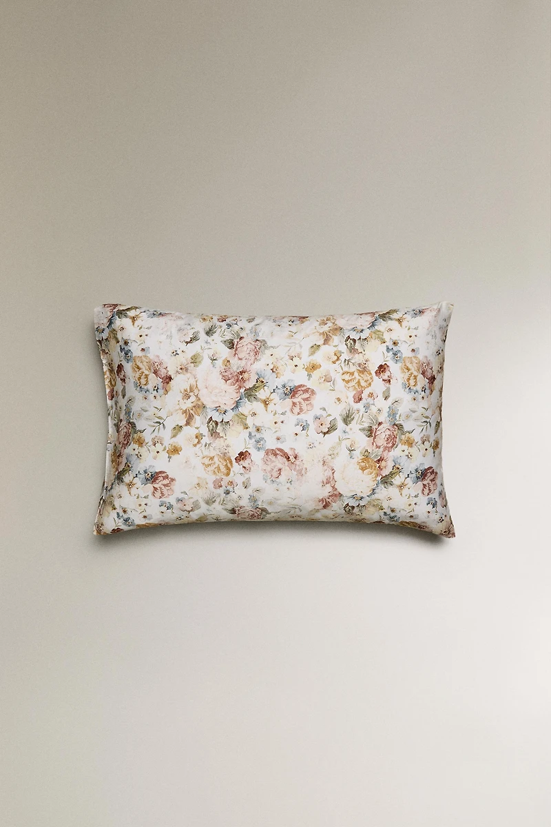 TAIE D’OREILLER SATIN FLORAL (300 FILS)