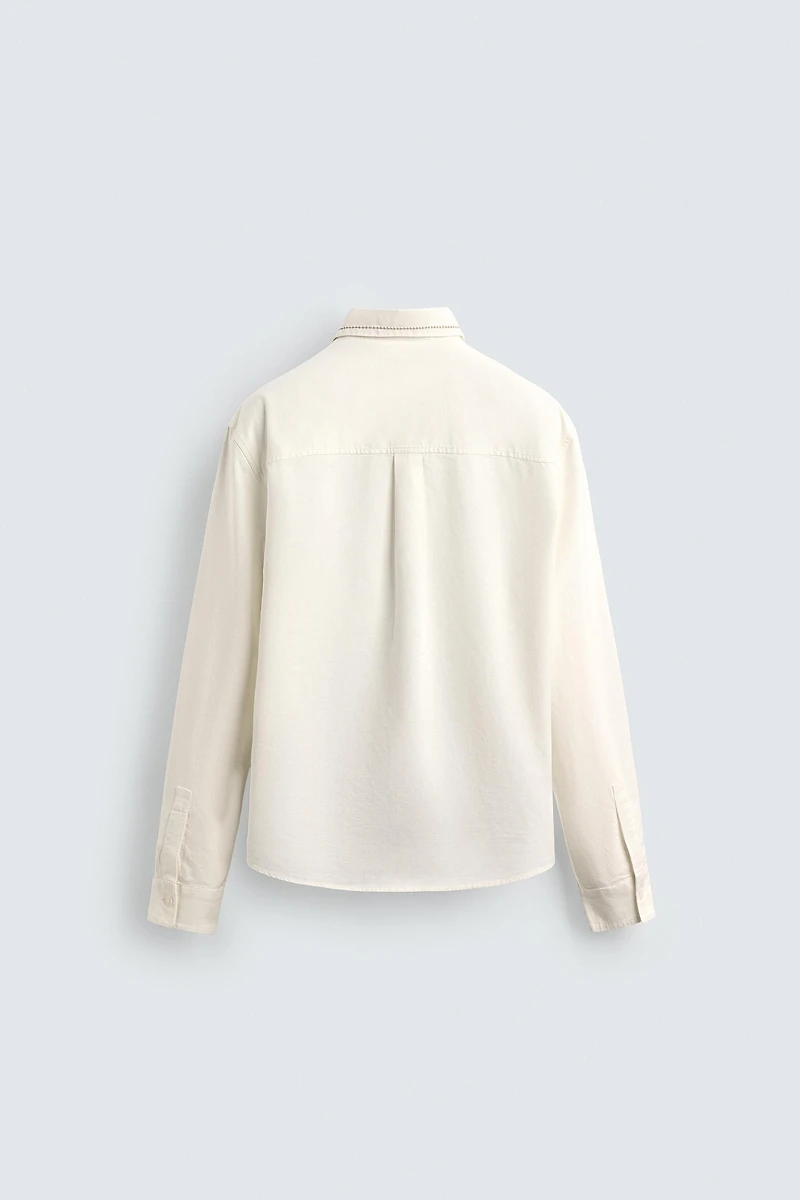 EMBROIDERED COTTON - LINEN SHIRT