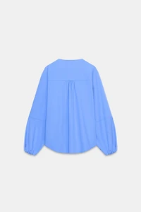 POPLIN BALLOON SLEEVE SHIRT