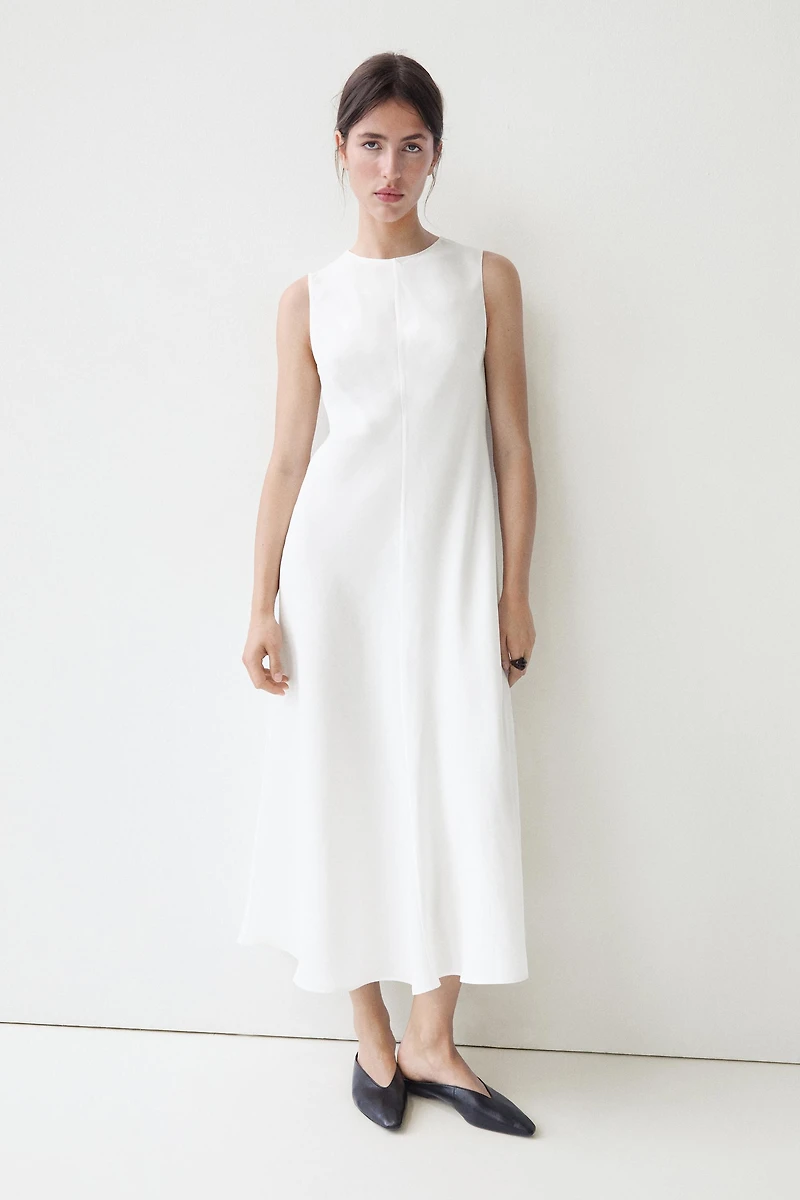 Robe midi fluide avec lin