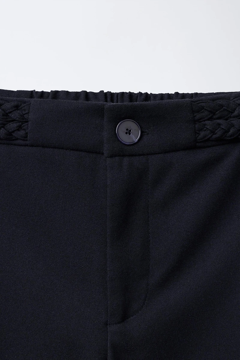 WIDE LEG PANTS WITH BRAIDED DETAIL