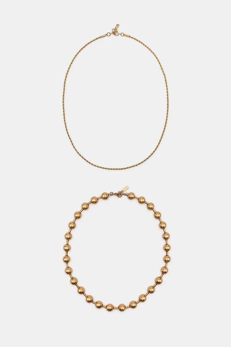 PACK OF 2 BEADED CORD NECKLACES