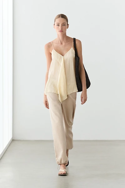 Strappy top with ruffle detail