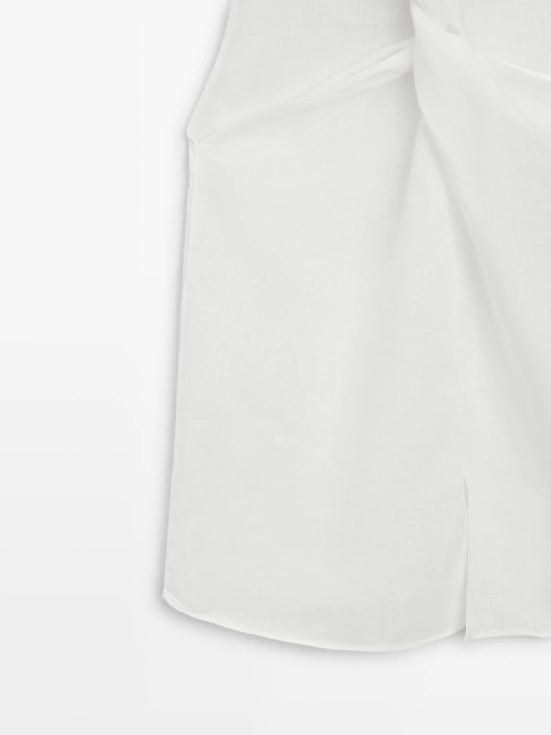 100% linen crossover top