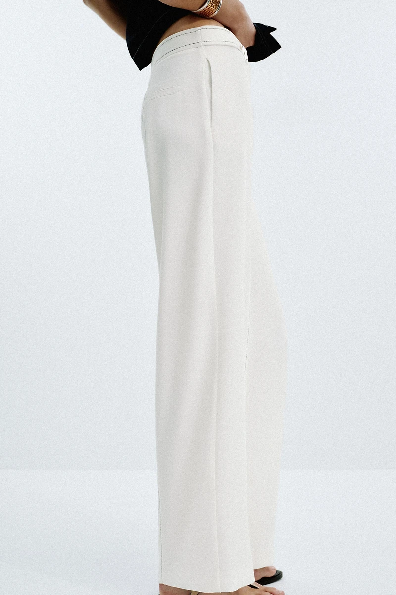 CONTRAST STITCHING LOOP PANTS