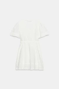 SHORT WRAP TEXTURED DRESS