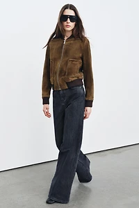 100% SUEDE BOMBER JACKET ZW COLLECTION LIMITED EDITION