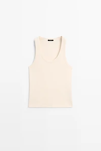 Sleeveless 100% cotton T-shirt