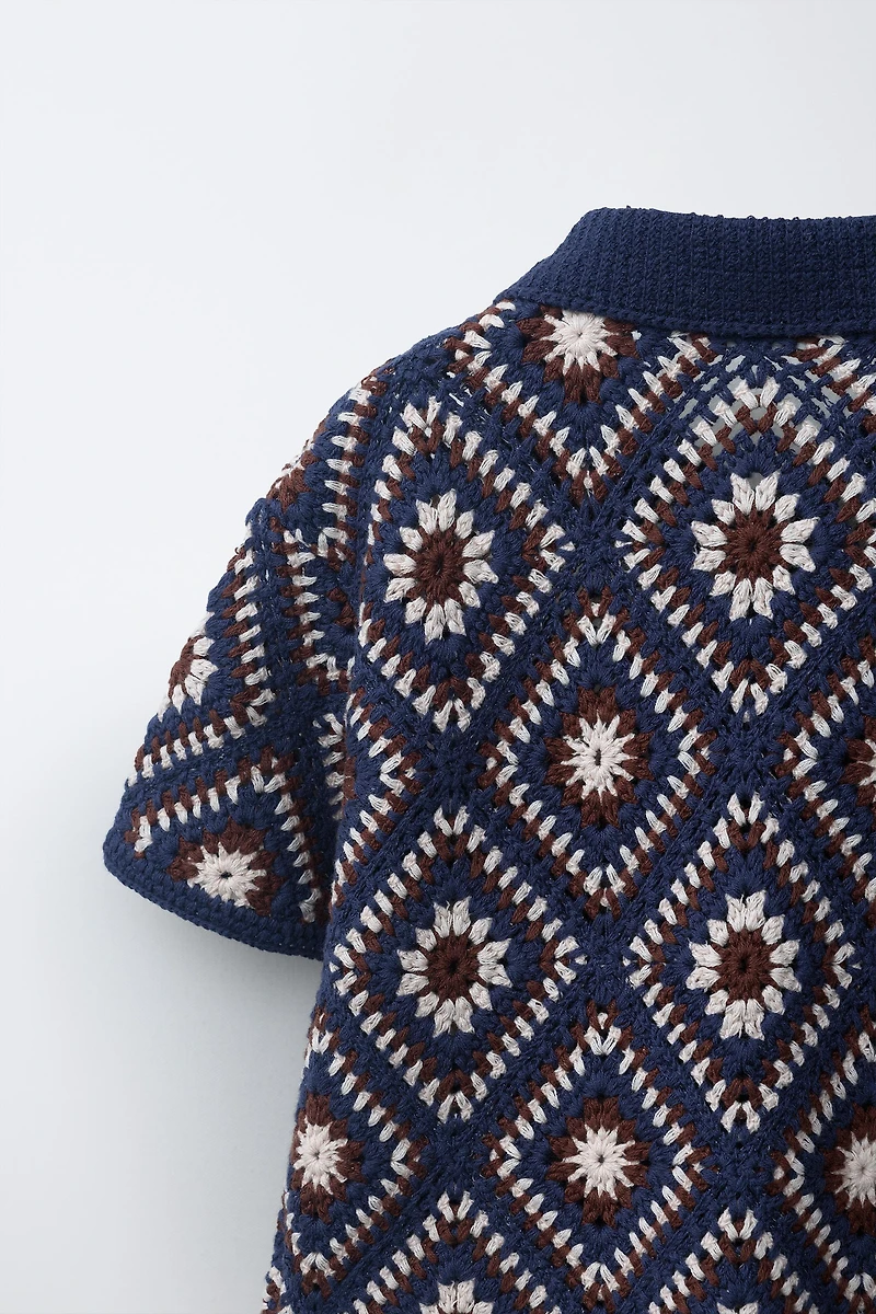 CHEMISE EN MAILLE CROCHET LOSANGES