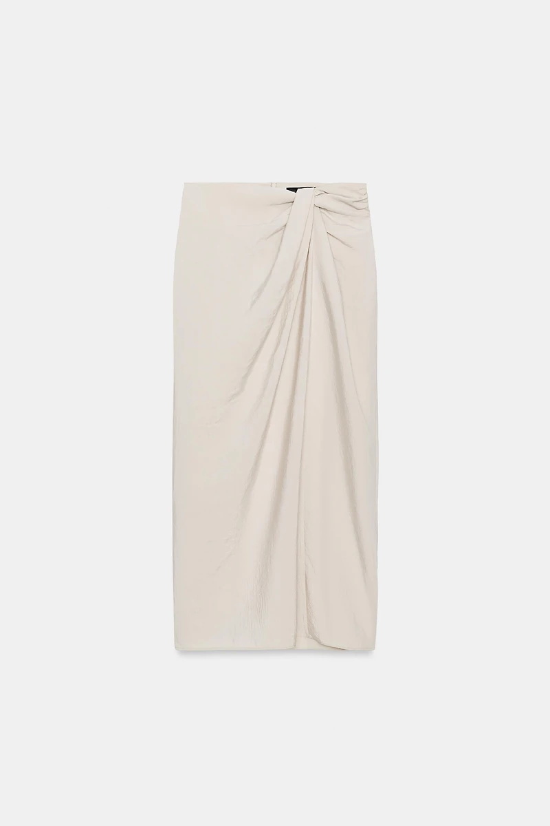 GATHERED PAREO MIDI SKIRT