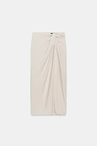 GATHERED PAREO MIDI SKIRT
