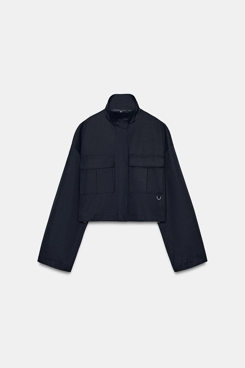 CROPPED HIGH COLLAR JACKET