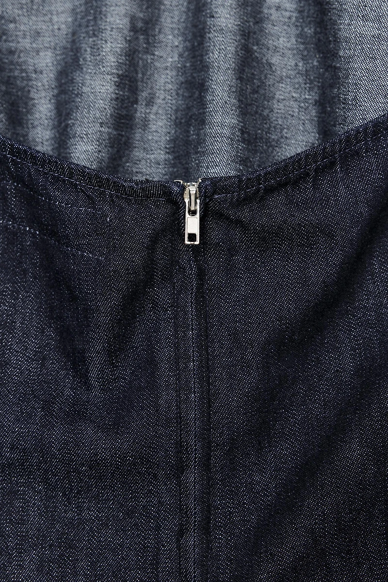 DENIM HALTER TOP TRF
