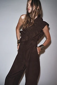 ASYMMETRIC RUFFLE JUMPSUIT
