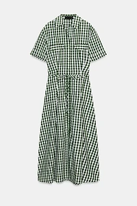 GINGHAM CHECK SHIRT DRESS ZW COLLECTION