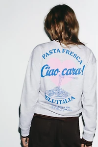 TEXT PRINT SWEATSHIRT