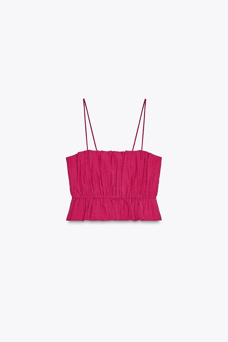 PRINTED ELASTIC CROP TOP