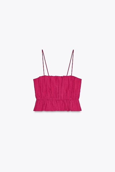 PRINTED ELASTIC CROP TOP