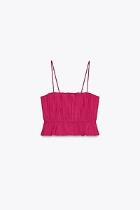 PRINTED ELASTIC CROP TOP