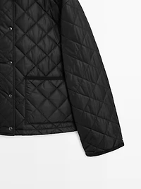 Veste matelassée courte et légère velours côtelé