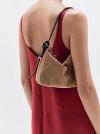 Small split suede leather bag