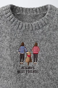 EMBROIDERED KNIT SWEATER