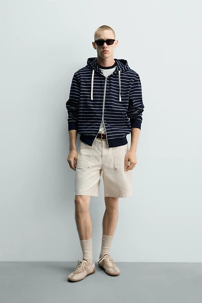 BERMUDA STRAIGHT FIT À POCHES