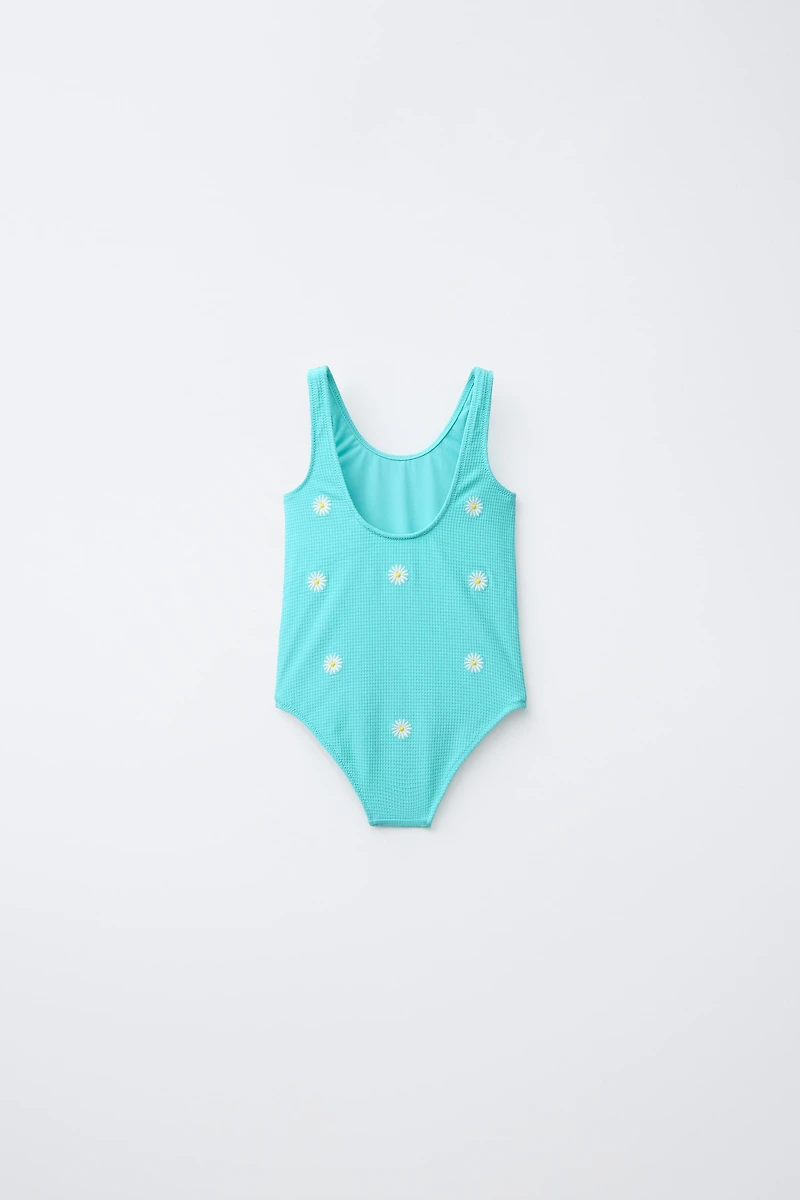 2-6 YEARS/ DAISY WAFFLE TEXTURE SWIMSUIT