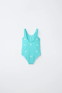 2-6 YEARS/ DAISY WAFFLE TEXTURE SWIMSUIT