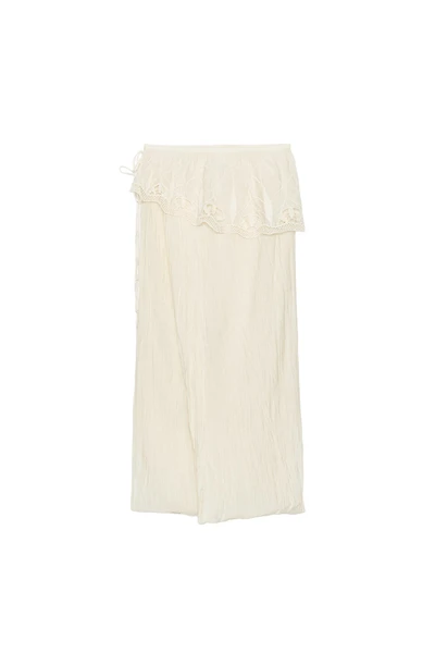 ZW COLLECTION EMBROIDERED SASH MIDI SKIRT