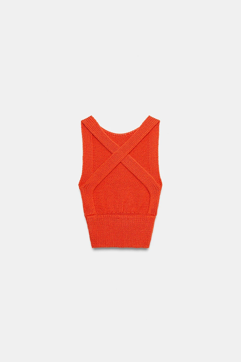 CROSS-BACK KNIT TOP