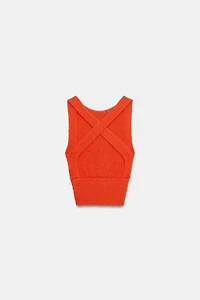 CROSS-BACK KNIT TOP